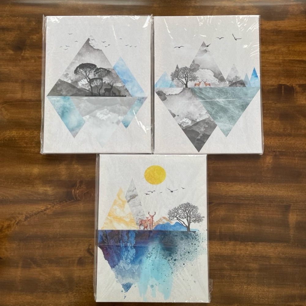 Watercolor Canvas Scenery Deer Pictures‎ Art Decor (3)